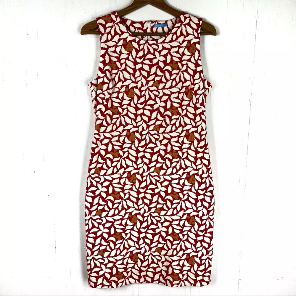 J. McLaughlin sleeveless Orange Print Catalina Cloth Sheath Dress